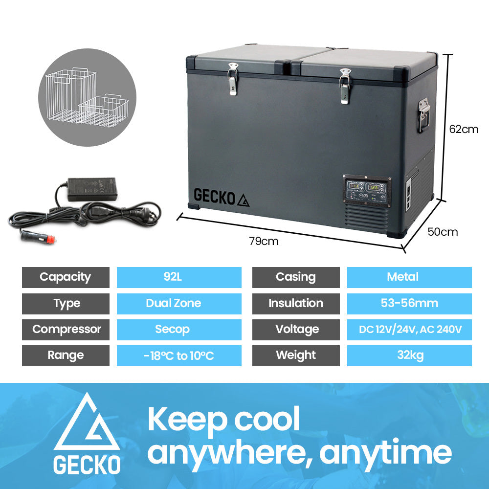 GECKO 92L Dual Zone Portable Fridge / Freezer