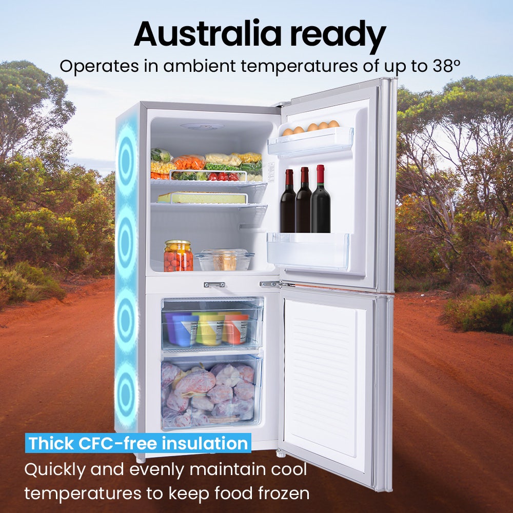 GECKO 119L Upright Portable Fridge / Freezer, 12V/24V Silver