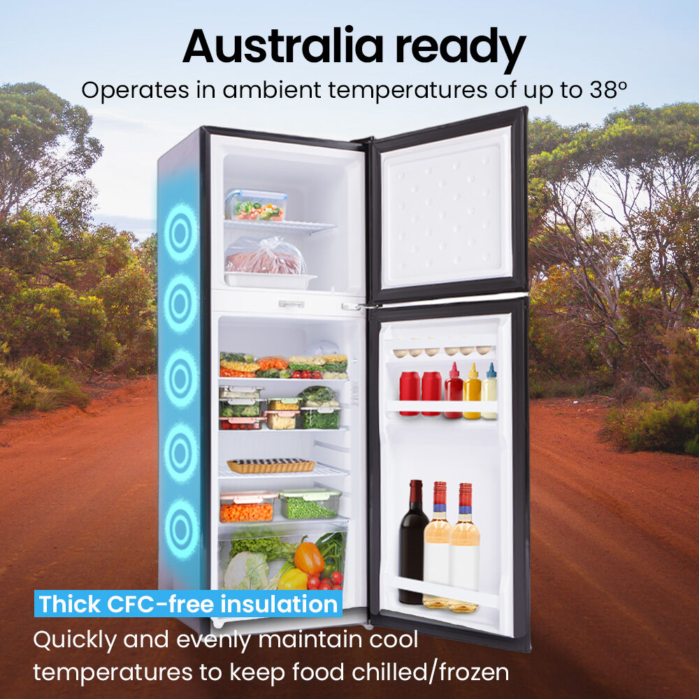 GECKO 142L Upright Portable Fridge / Freezer, 12V/24V Black