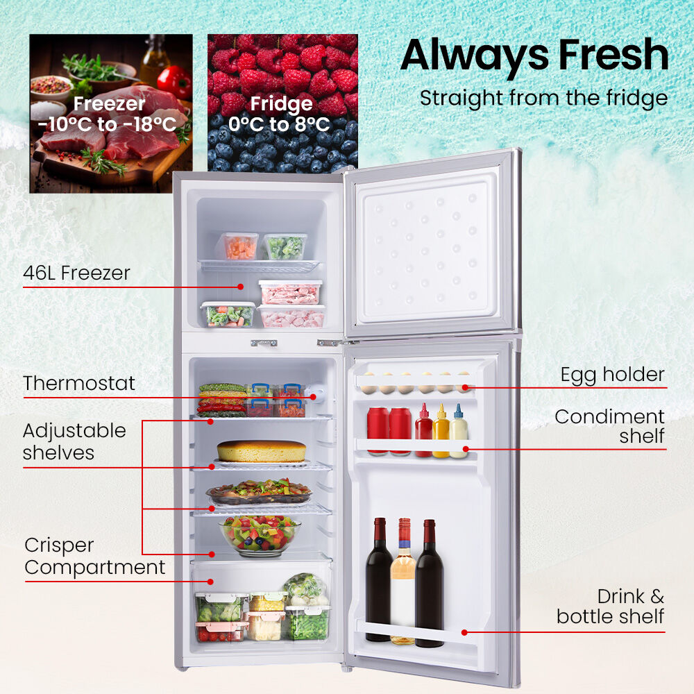 GECKO 142L Upright Portable Fridge / Freezer, 12V/24V Silver