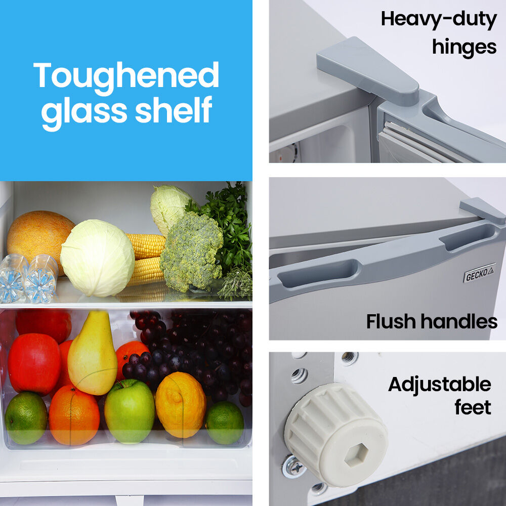 GECKO 142L Upright Portable Fridge / Freezer, 12V/24V Silver