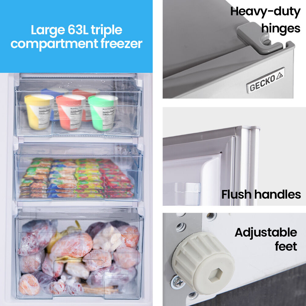 GECKO 160L Upright Portable Fridge / Freezer, 12V/24V Silver