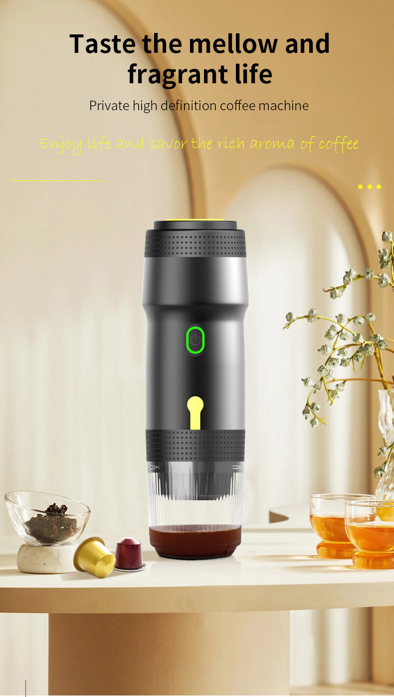 Black 3-in-1 Portable Rechargeable Espresso Maker