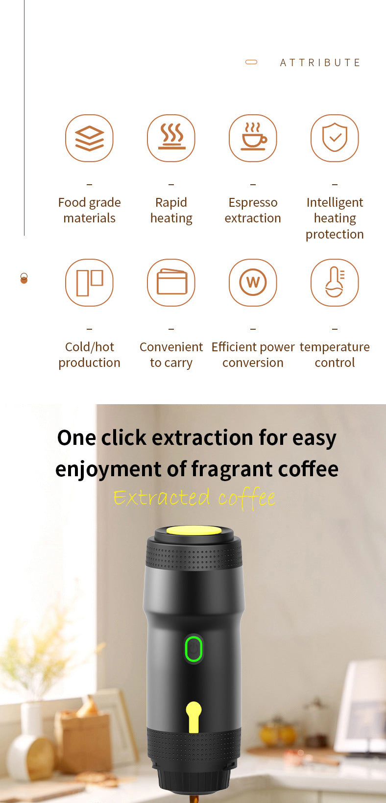 White 3-in-1 Portable Rechargeable Espresso Maker
