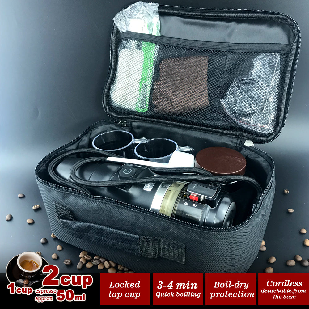 12V Car Espresso Moka Coffee Maker Set With 2Cups