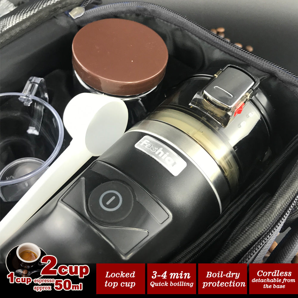 12V Car Espresso Moka Coffee Maker Set With 2Cups