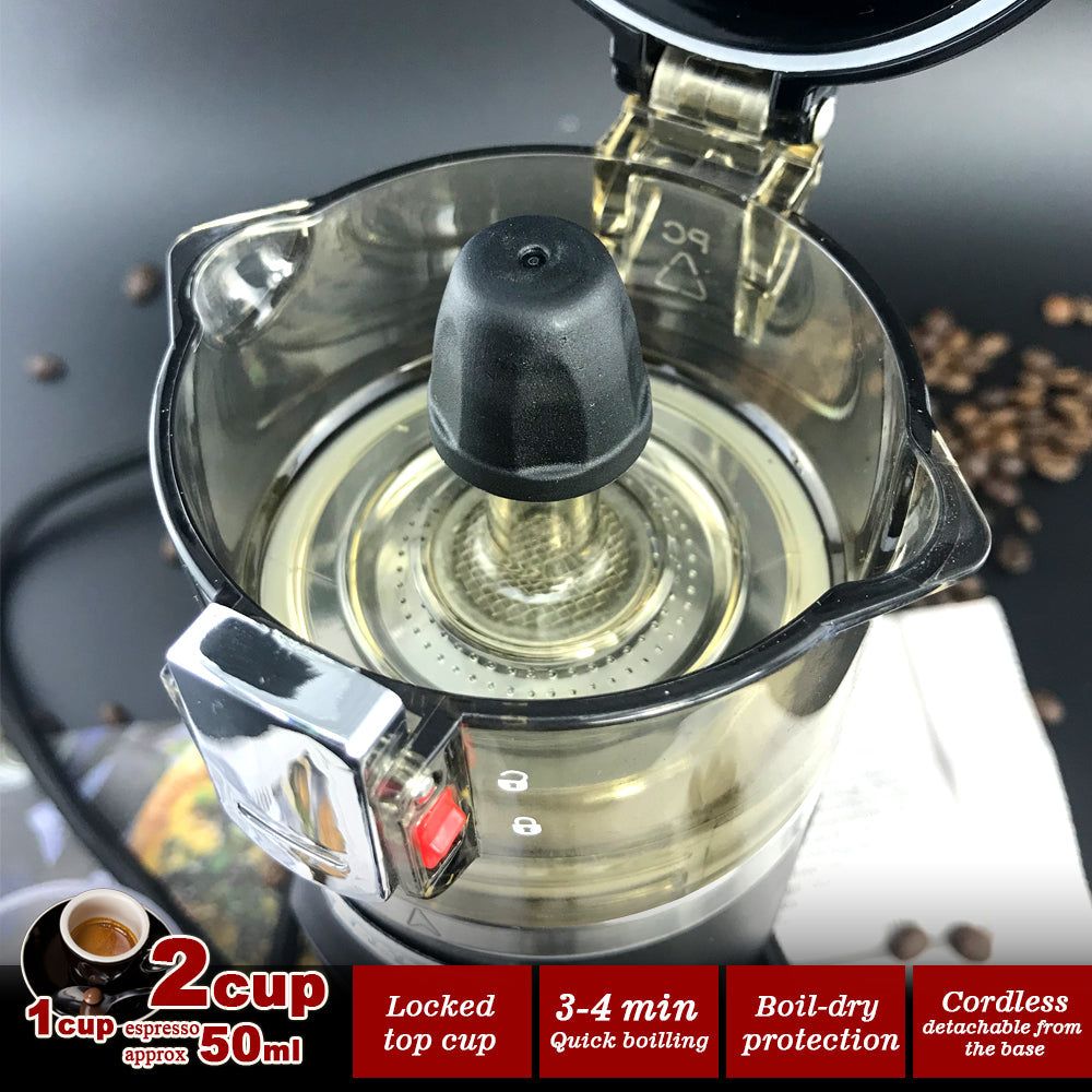 12V Car Espresso Moka Coffee Maker Set With 2Cups